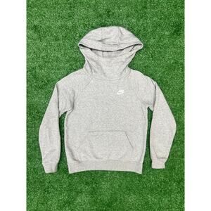 WMNS Nike Funnel Neck Fleece Hoodie Gray SZ Extra Small